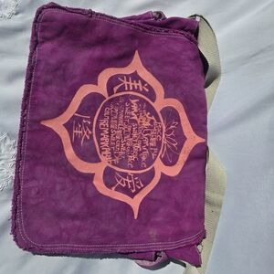 Hand Dipped Dyed Screen Printed Messenger Bag